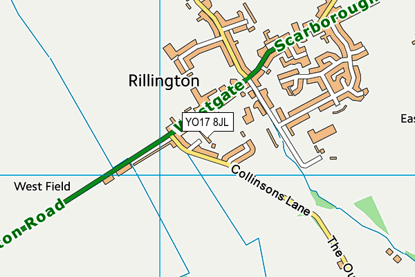 YO17 8JL map - OS VectorMap District (Ordnance Survey) YO17 8JL map - OS VectorMap District (Ordnance Survey)
