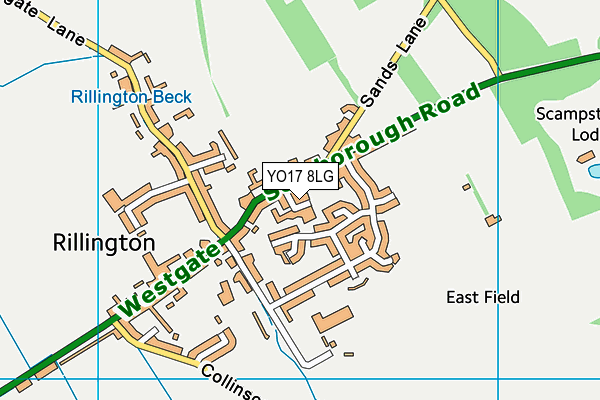 YO17 8LG map - OS VectorMap District (Ordnance Survey) YO17 8LG map - OS VectorMap District (Ordnance Survey)