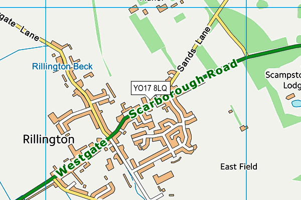 YO17 8LQ map - OS VectorMap District (Ordnance Survey)