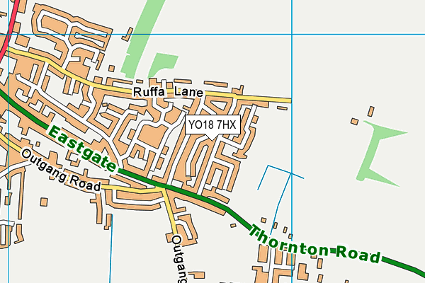 YO18 7HX map - OS VectorMap District (Ordnance Survey) YO18 7HX map - OS VectorMap District (Ordnance Survey)