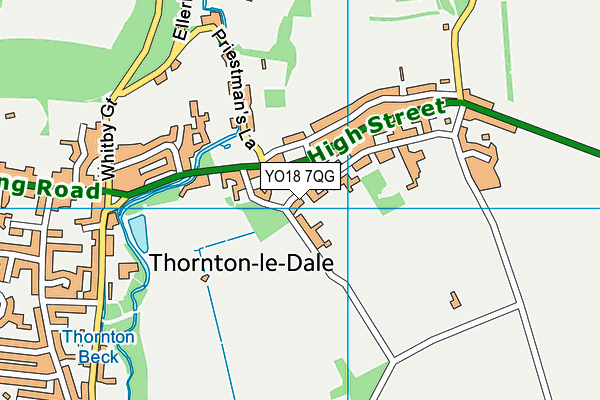 YO18 7QG map - OS VectorMap District (Ordnance Survey) YO18 7QG map - OS VectorMap District (Ordnance Survey)