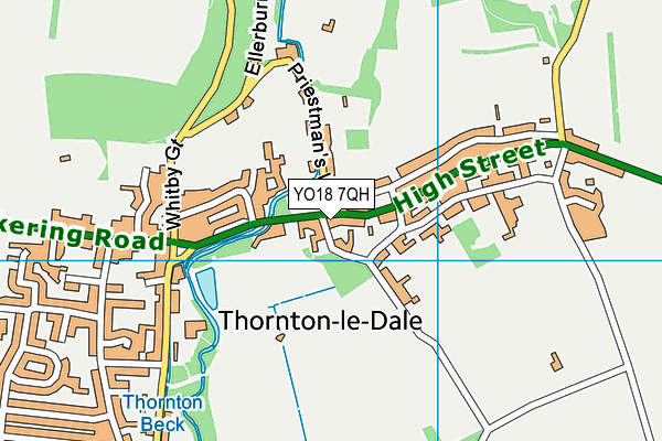 YO18 7QH map - OS VectorMap District (Ordnance Survey) YO18 7QH map - OS VectorMap District (Ordnance Survey)