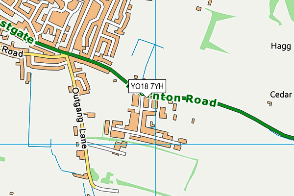 YO18 7YH map - OS VectorMap District (Ordnance Survey)
