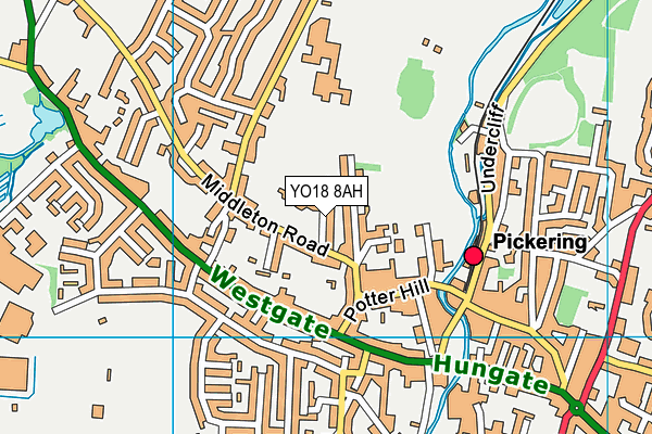 YO18 8AH map - OS VectorMap District (Ordnance Survey) YO18 8AH map - OS VectorMap District (Ordnance Survey)