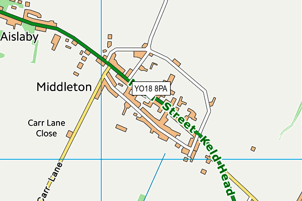 YO18 8PA map - OS VectorMap District (Ordnance Survey) YO18 8PA map - OS VectorMap District (Ordnance Survey)