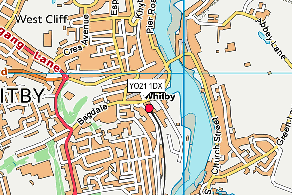 YO21 1DX map - OS VectorMap District (Ordnance Survey) YO21 1DX map - OS VectorMap District (Ordnance Survey)