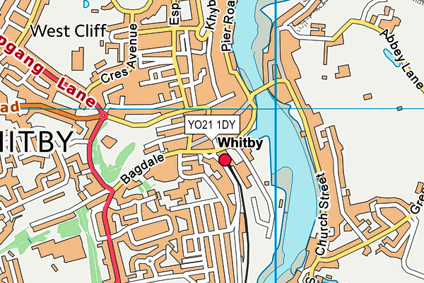 YO21 1DY map - OS VectorMap District (Ordnance Survey)