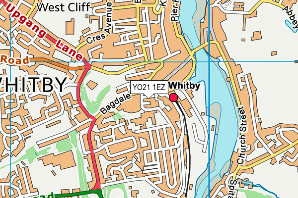 YO21 1EZ map - OS VectorMap District (Ordnance Survey)