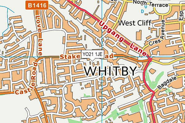 YO21 1JE map - OS VectorMap District (Ordnance Survey)