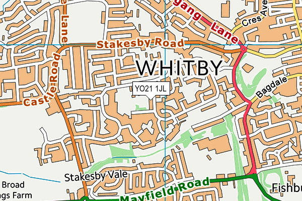 YO21 1JL map - OS VectorMap District (Ordnance Survey)
