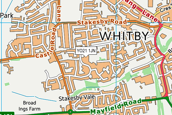 YO21 1JN map - OS VectorMap District (Ordnance Survey)