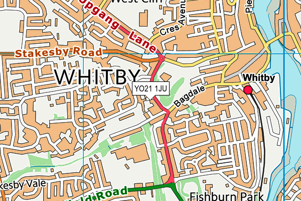 YO21 1JU map - OS VectorMap District (Ordnance Survey)
