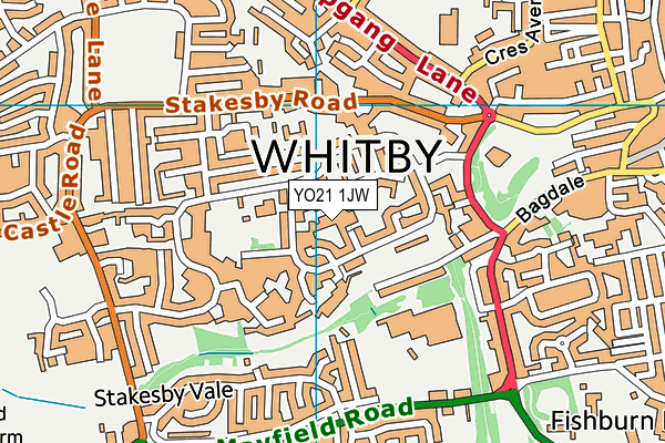 YO21 1JW map - OS VectorMap District (Ordnance Survey)