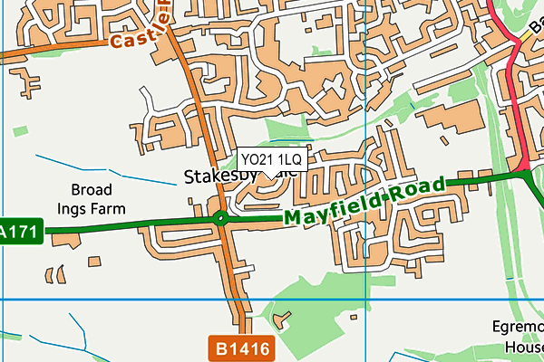 YO21 1LQ map - OS VectorMap District (Ordnance Survey)