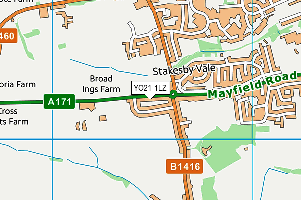 YO21 1LZ map - OS VectorMap District (Ordnance Survey)