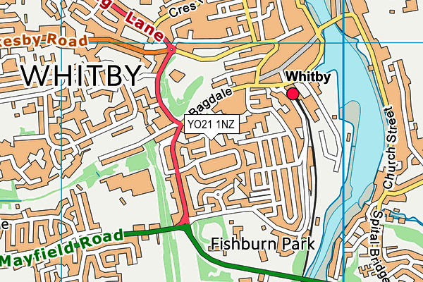 YO21 1NZ map - OS VectorMap District (Ordnance Survey)