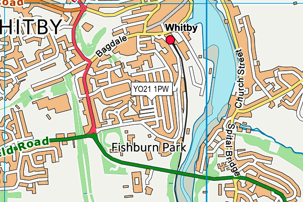 YO21 1PW map - OS VectorMap District (Ordnance Survey)