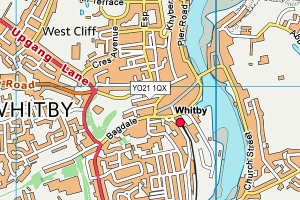 YO21 1QX map - OS VectorMap District (Ordnance Survey)