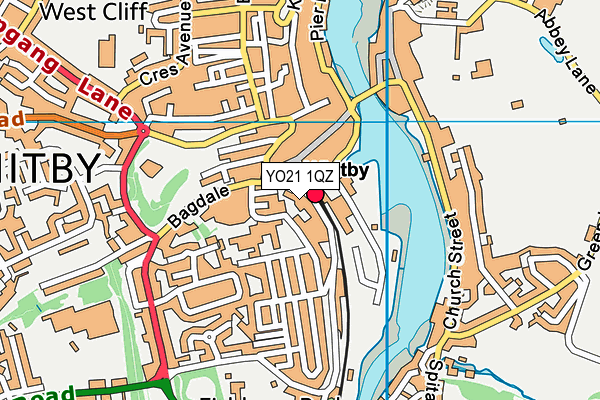 YO21 1QZ map - OS VectorMap District (Ordnance Survey)