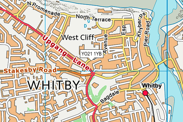 YO21 1YB map - OS VectorMap District (Ordnance Survey)