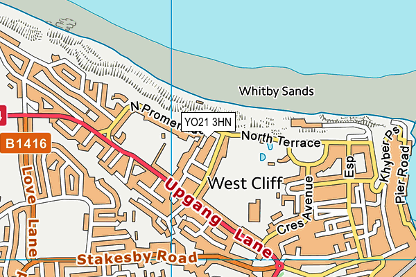 YO21 3HN map - OS VectorMap District (Ordnance Survey)