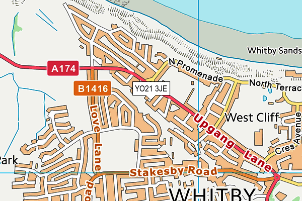 YO21 3JE map - OS VectorMap District (Ordnance Survey)