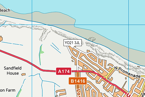 YO21 3JL map - OS VectorMap District (Ordnance Survey)