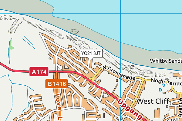 YO21 3JT map - OS VectorMap District (Ordnance Survey)