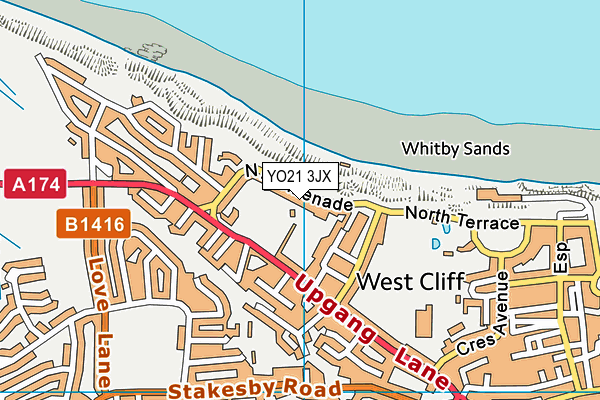 YO21 3JX map - OS VectorMap District (Ordnance Survey)