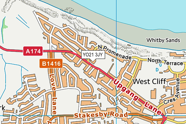 YO21 3JY map - OS VectorMap District (Ordnance Survey)