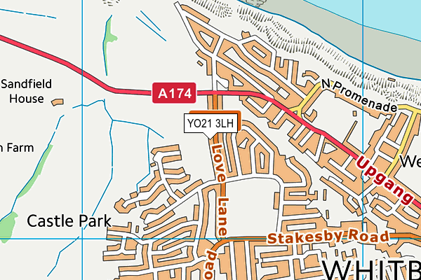 YO21 3LH map - OS VectorMap District (Ordnance Survey)