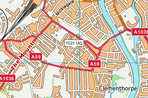YO23 1AQ map - OS VectorMap District (Ordnance Survey)