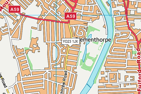 YO23 1JX map - OS VectorMap District (Ordnance Survey)