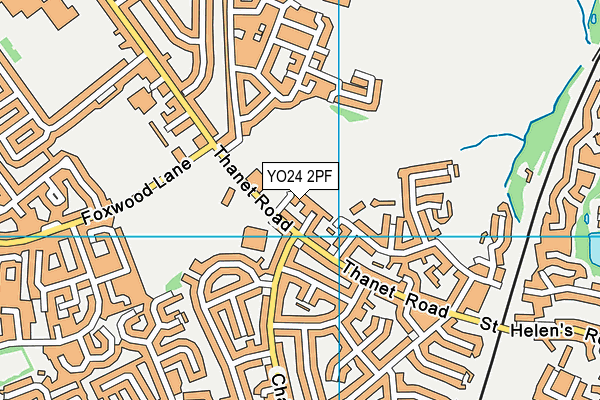 YO24 2PF map - OS VectorMap District (Ordnance Survey) YO24 2PF map - OS VectorMap District (Ordnance Survey)