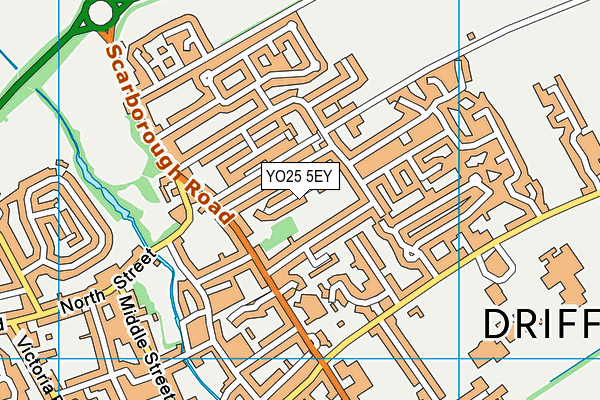 YO25 5EY map - OS VectorMap District (Ordnance Survey) YO25 5EY map - OS VectorMap District (Ordnance Survey)