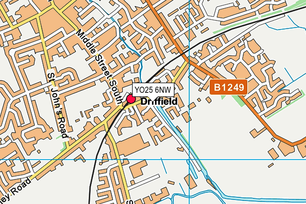 YO25 6NW map - OS VectorMap District (Ordnance Survey)
