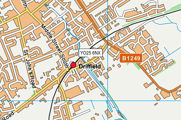 YO25 6NX map - OS VectorMap District (Ordnance Survey)