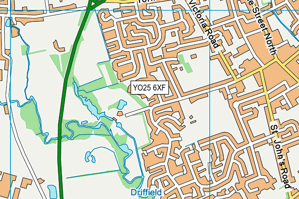 YO25 6XF map - OS VectorMap District (Ordnance Survey) YO25 6XF map - OS VectorMap District (Ordnance Survey)