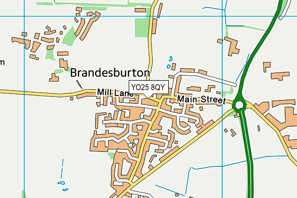 YO25 8QY map - OS VectorMap District (Ordnance Survey) YO25 8QY map - OS VectorMap District (Ordnance Survey)
