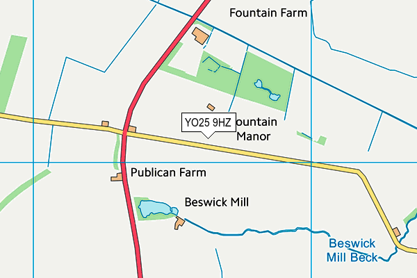 YO25 9HZ map - OS VectorMap District (Ordnance Survey)