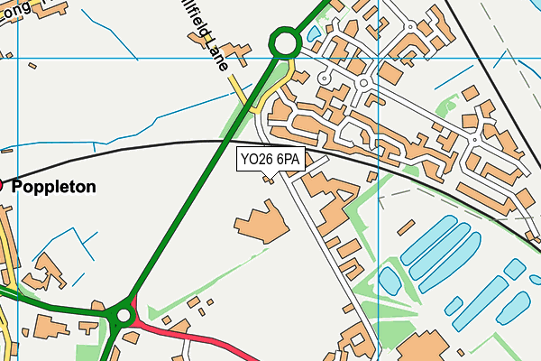 YO26 6PA map - OS VectorMap District (Ordnance Survey)