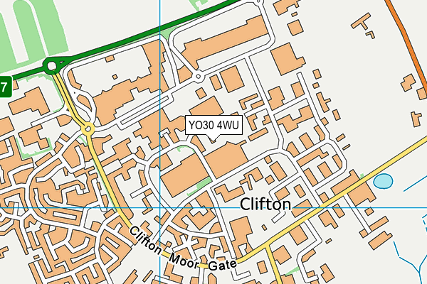 YO30 4WU map - OS VectorMap District (Ordnance Survey) YO30 4WU map - OS VectorMap District (Ordnance Survey)