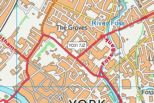 YO31 7JZ map - OS VectorMap District (Ordnance Survey)
