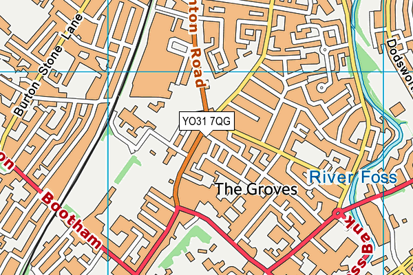 YO31 7QG map - OS VectorMap District (Ordnance Survey)