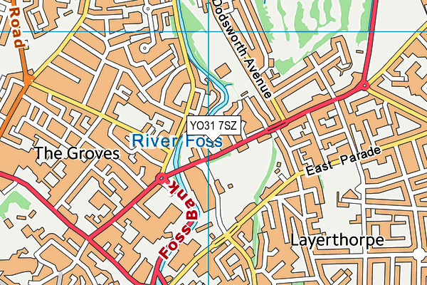 YO31 7SZ map - OS VectorMap District (Ordnance Survey)