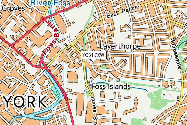 YO31 7XW map - OS VectorMap District (Ordnance Survey) YO31 7XW map - OS VectorMap District (Ordnance Survey)