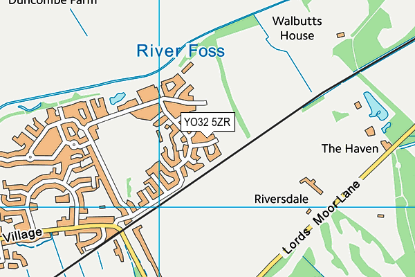 YO32 5ZR map - OS VectorMap District (Ordnance Survey)