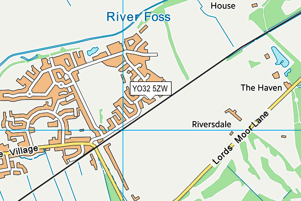YO32 5ZW map - OS VectorMap District (Ordnance Survey) YO32 5ZW map - OS VectorMap District (Ordnance Survey)