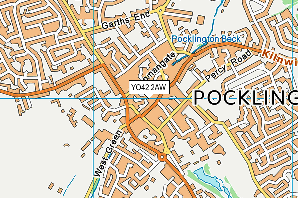 YO42 2AW map - OS VectorMap District (Ordnance Survey)