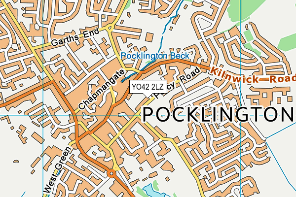 YO42 2LZ map - OS VectorMap District (Ordnance Survey)